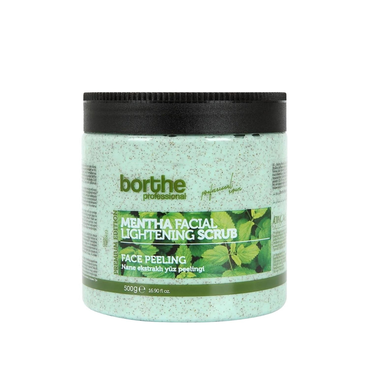 Borthe Mint Face Scrub 500g - Refreshing Exfoliating Cleansing for Smoother Brighter Skin
