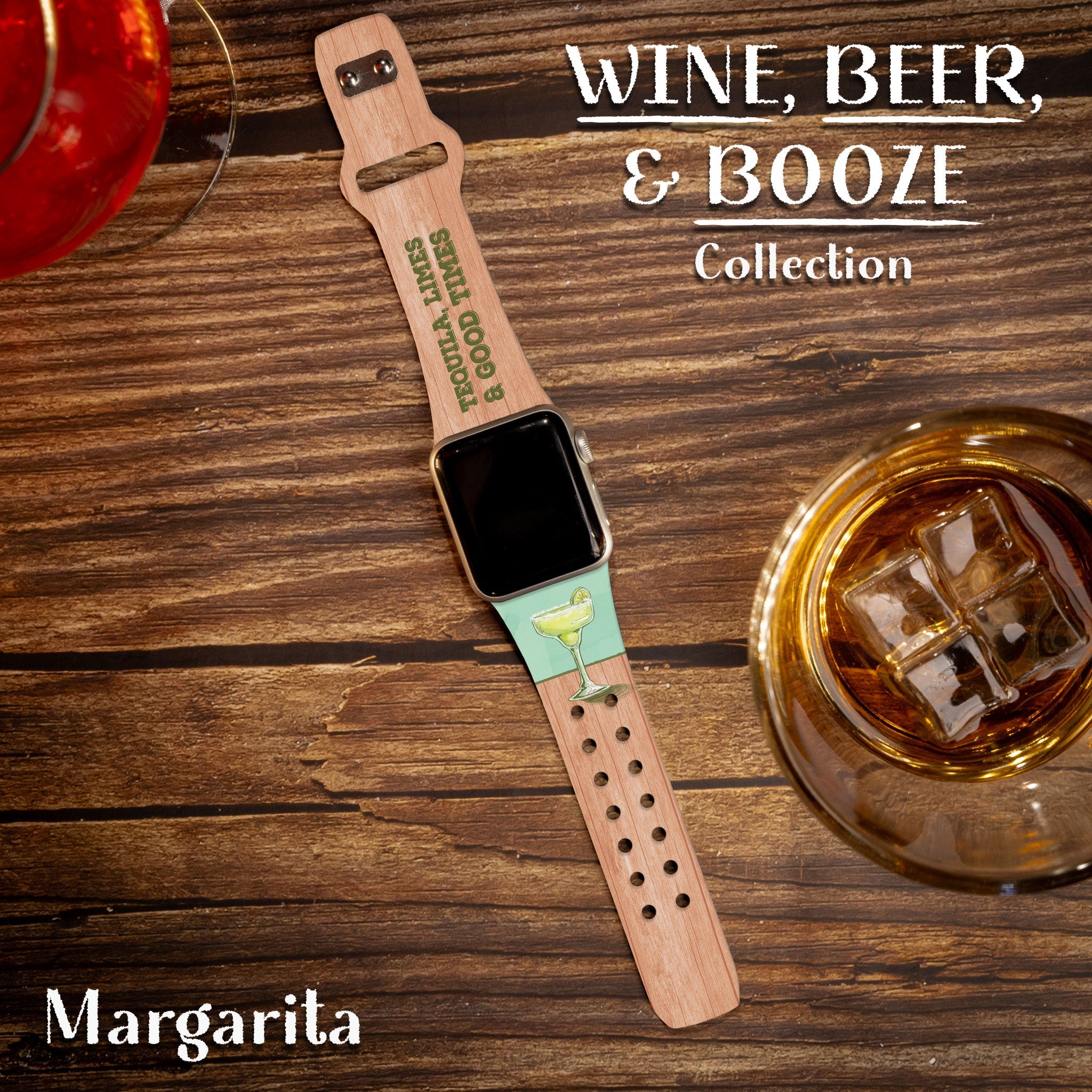 Wine, Beer, & Booze HD Apple Watch Band