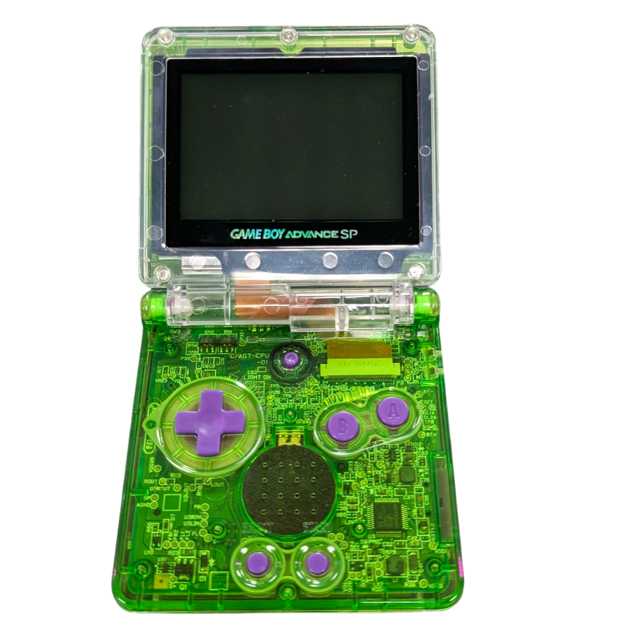 Game Boy Advance SP (GBA SP) [Custom Green Shell] [Backlit AGS-101] – Game Boy Advance SP (GBA SP)