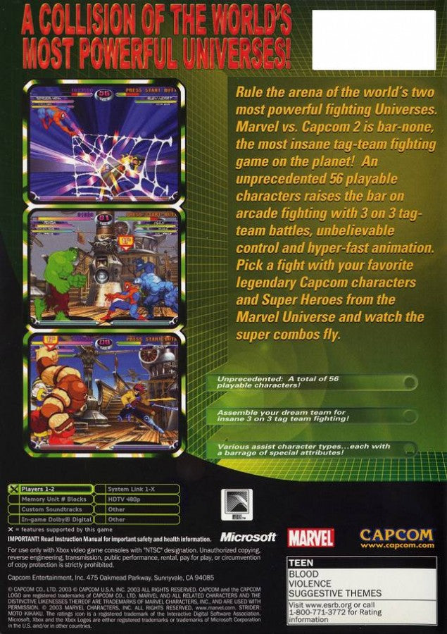 Marvel vs Capcom 2 – Xbox (XBOX)