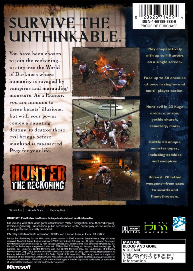 Hunter: The Reckoning – Xbox (XBOX)
