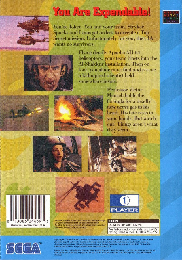 Midnight Raiders – Sega CD (SCD)