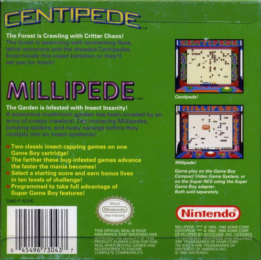 Arcade Classic 2: Centipede and Millipede – Game Boy (GB)