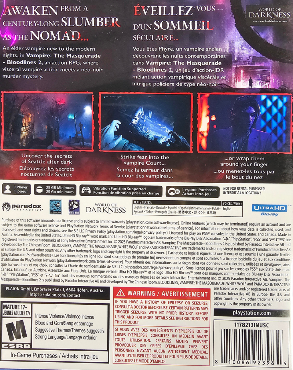 Vampire The Masquerade: Bloodlines 2 – Playstation 5 (PS5)