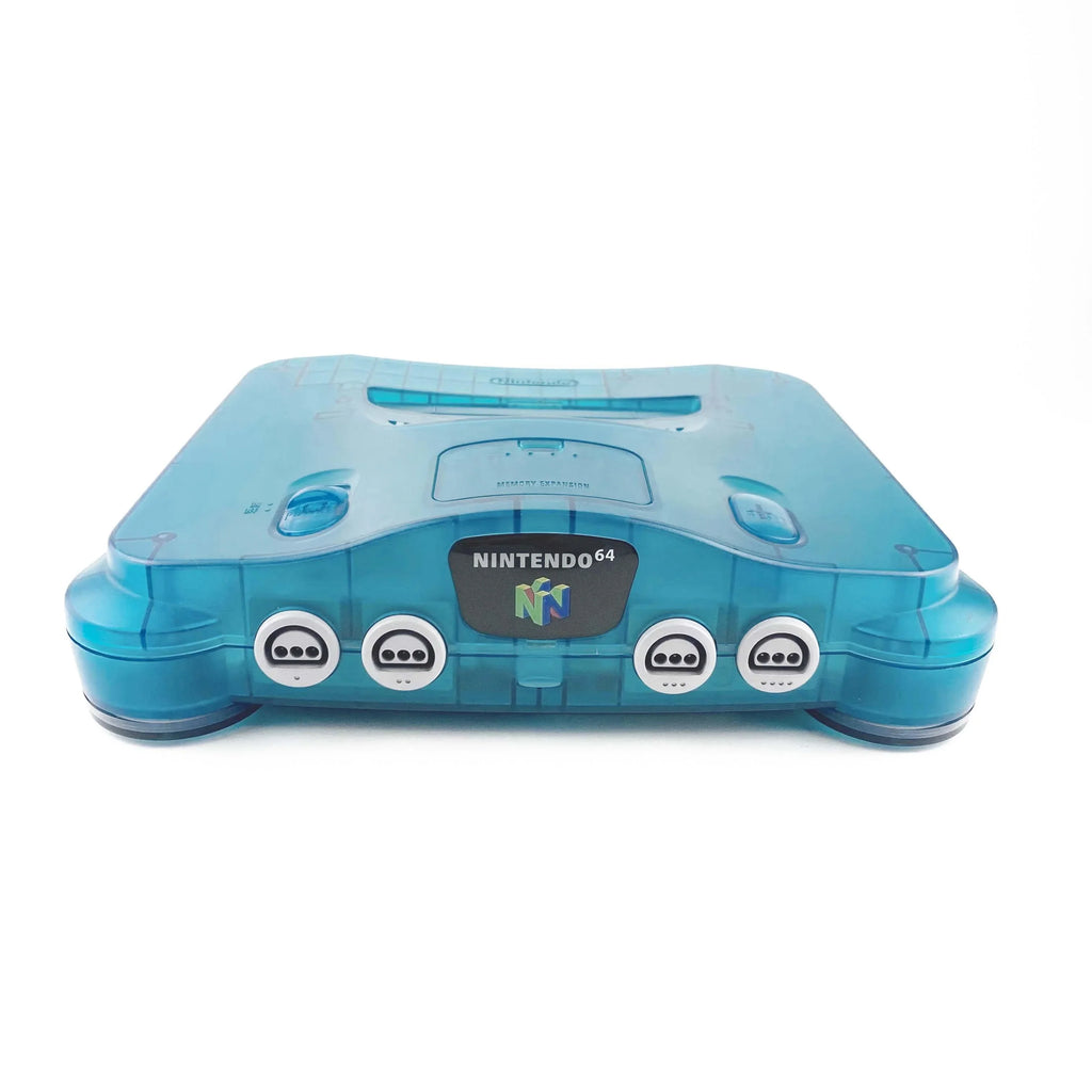 Nintendo 64 Console System (N64) Funtastic Ice Blue with Official Funtastic Ice Blue Controller – Yellowed Condition