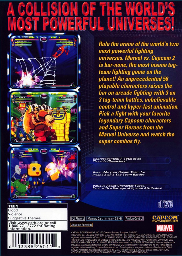 Marvel vs Capcom 2 – PlayStation 2 (PS2)