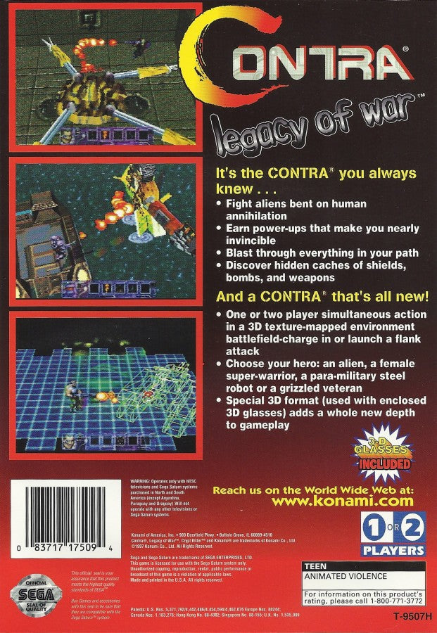 Contra Legacy of War [No 3D glasses] – Sega Saturn (SS)