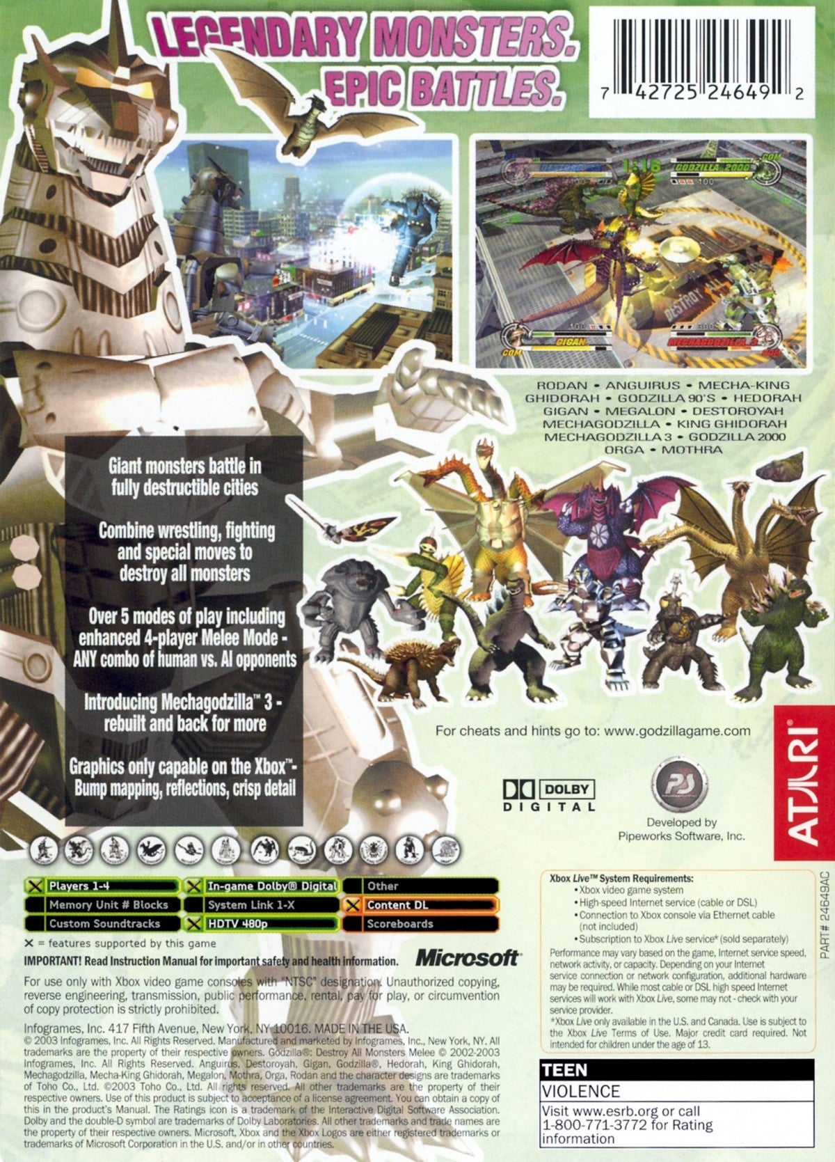 Godzilla: Destroy All Monsters Melee – Xbox (XBOX)