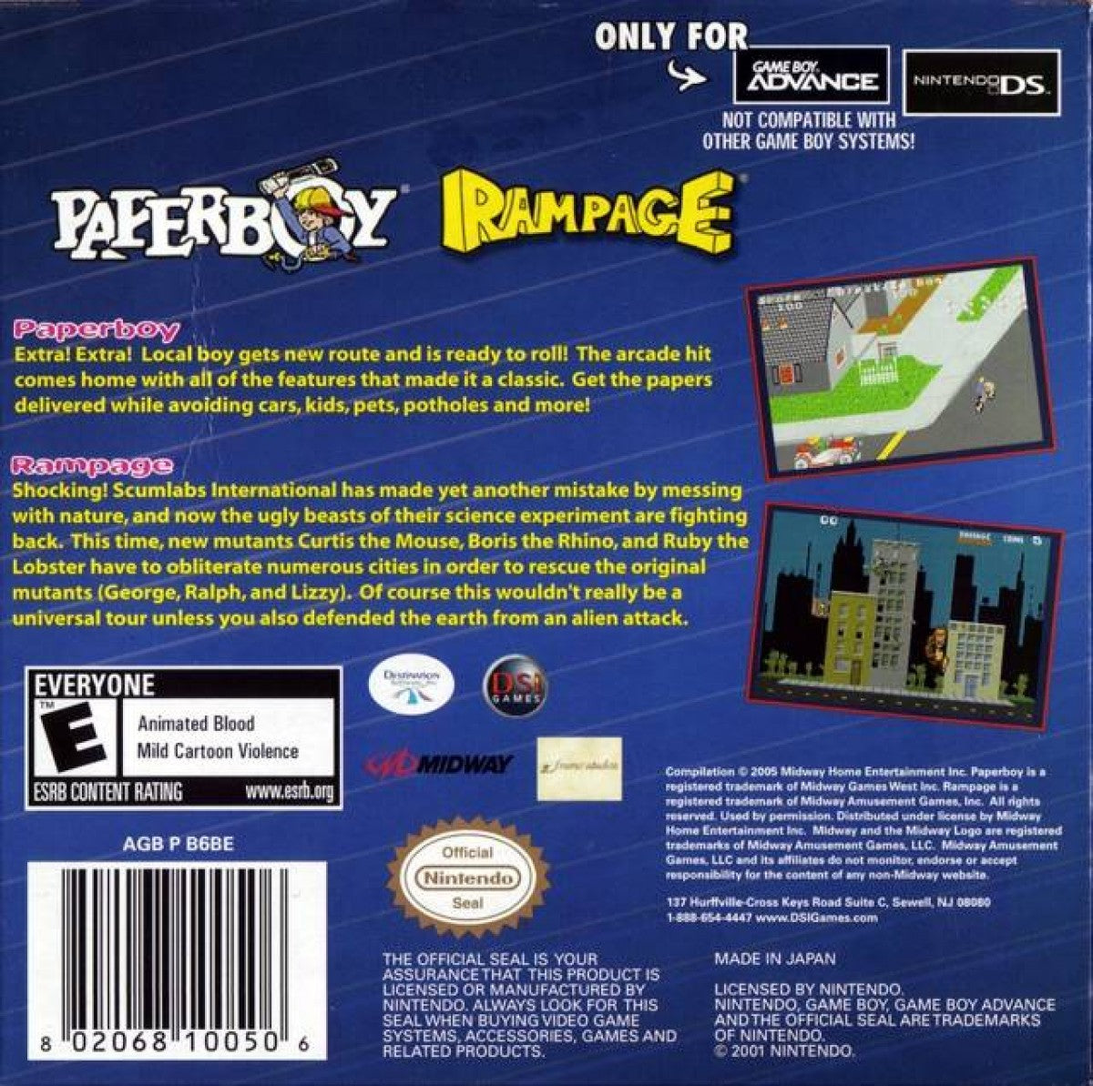 Paperboy & Rampage – Game Boy Advance (GBA)