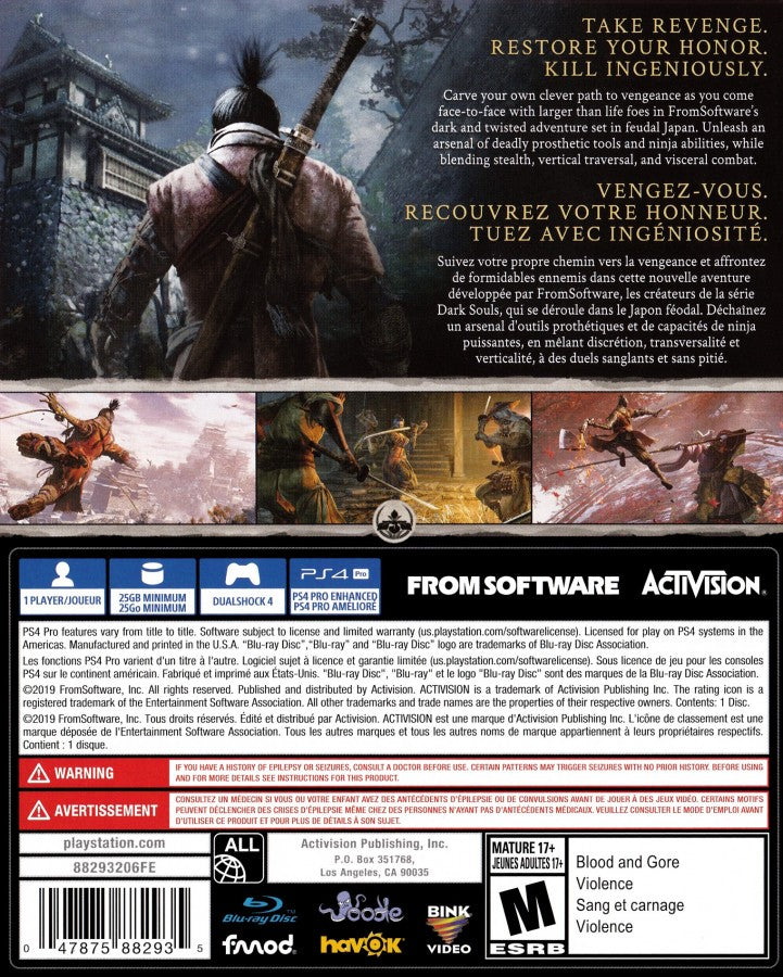 Sekiro: Shadows Die Twice – PlayStation 4 (PS4)