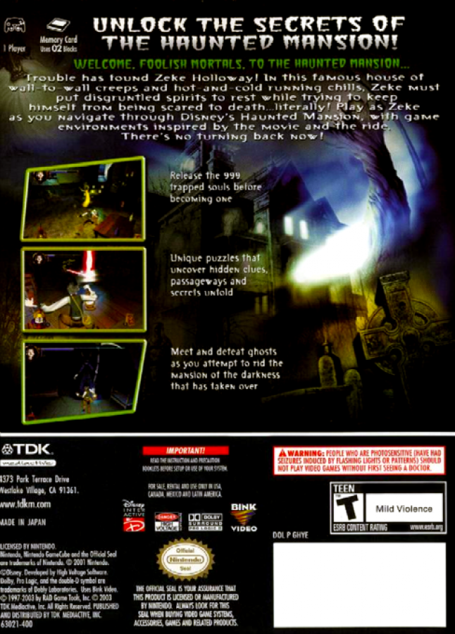 The Haunted Mansion – GameCube (GC)