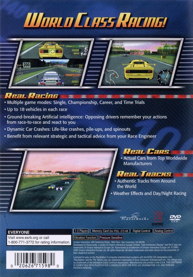 Total Immersion Racing – PlayStation 2 (PS2)