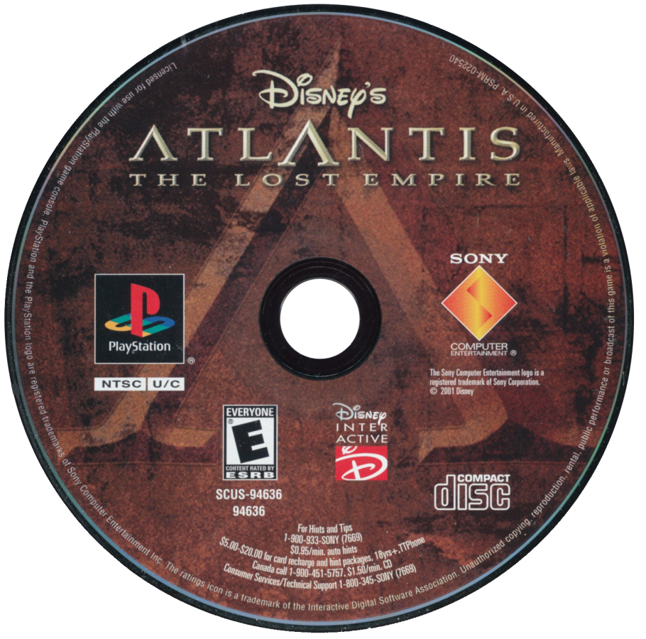 Disney Atlantis: The Lost Empire – PlayStation 1 (PS1)