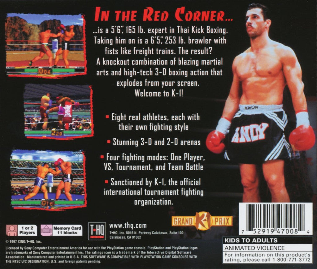 K-1 the Arena Fighters – PlayStation 1 (PS1)