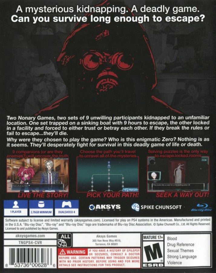 Zero Escape: The Nonary Games – PlayStation 4 (PS4)