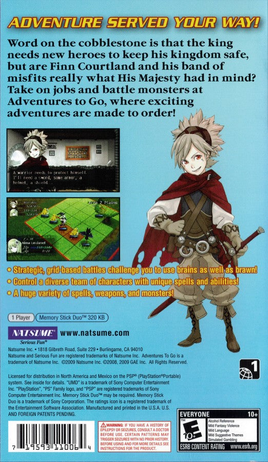 Adventures to Go – PlayStation Portable (PSP)
