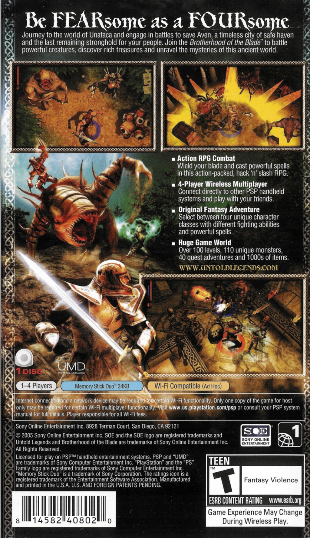 Untold Legends: Brotherhood of the Blade – PlayStation Portable (PSP)