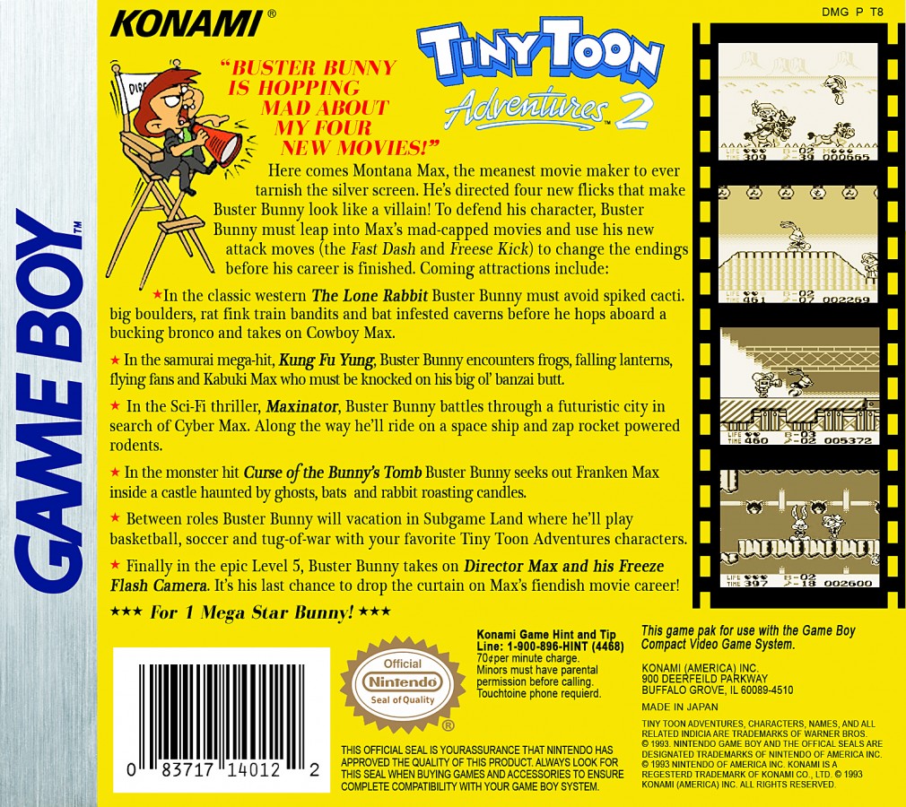 Tiny Toon Adventures 2: Montana's Movie Madness – Game Boy (GB)