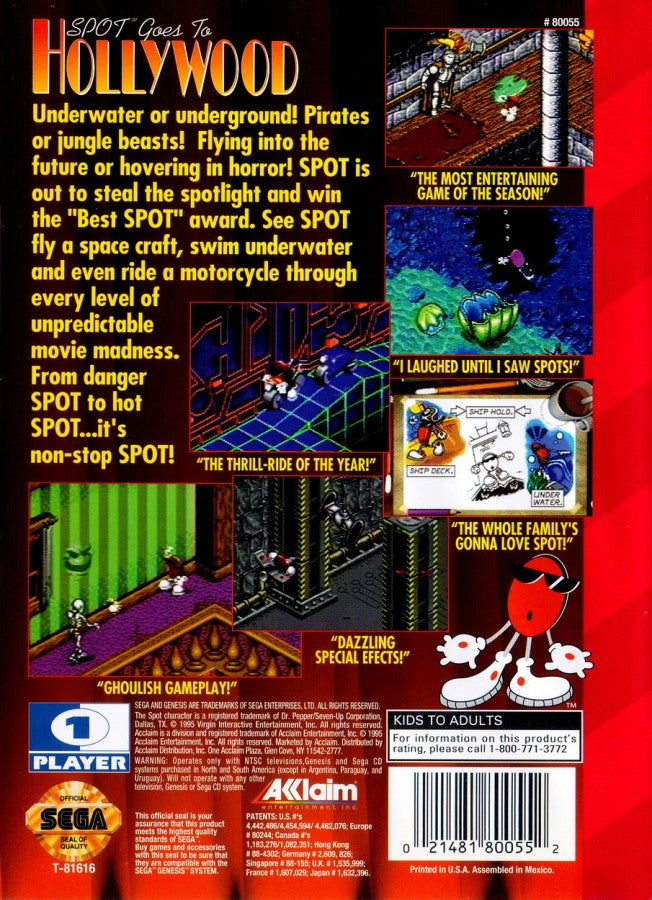 Spot Goes To Hollywood – Sega Genesis (GEN)