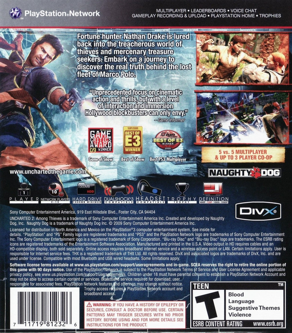 Uncharted 2: Among Thieves [Game of the Year][Greatest Hits] – PlayStation 3 (PS3)