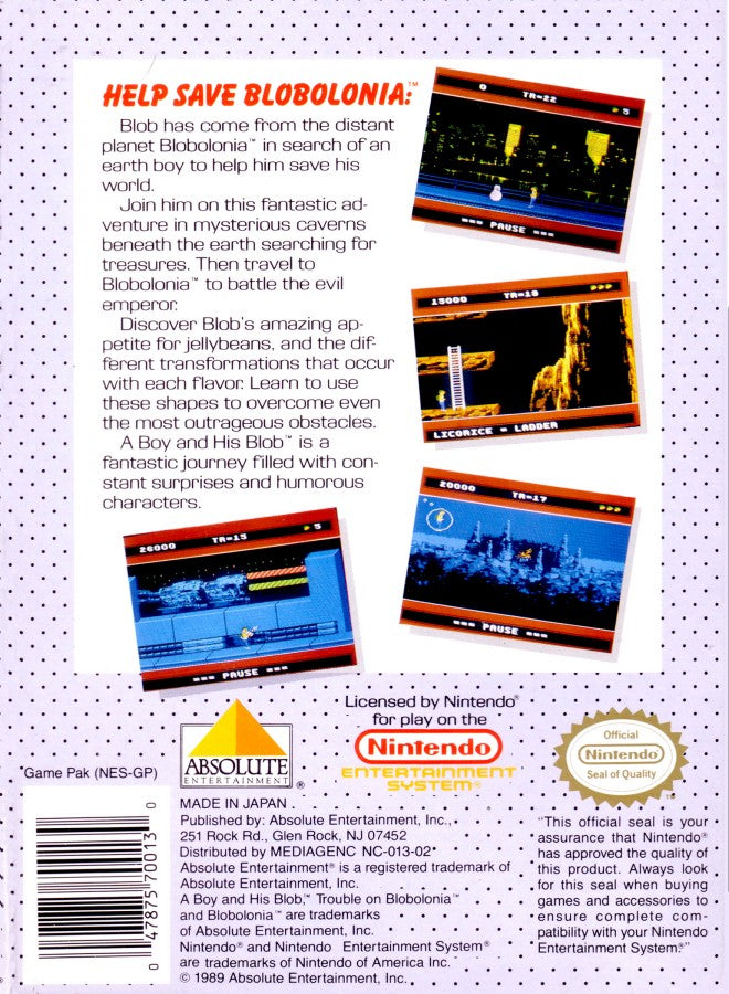 A Boy and His Blob: Trouble on Blobolonia – Nintendo Entertainment System (NES)