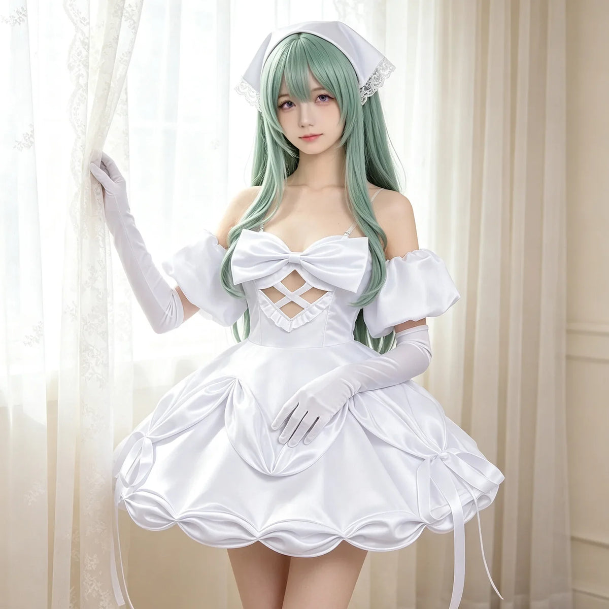 Alien Stage Sua Cosplay Costume White Dress Idol Stage Outfit ALNST Character Halloween Party Costume