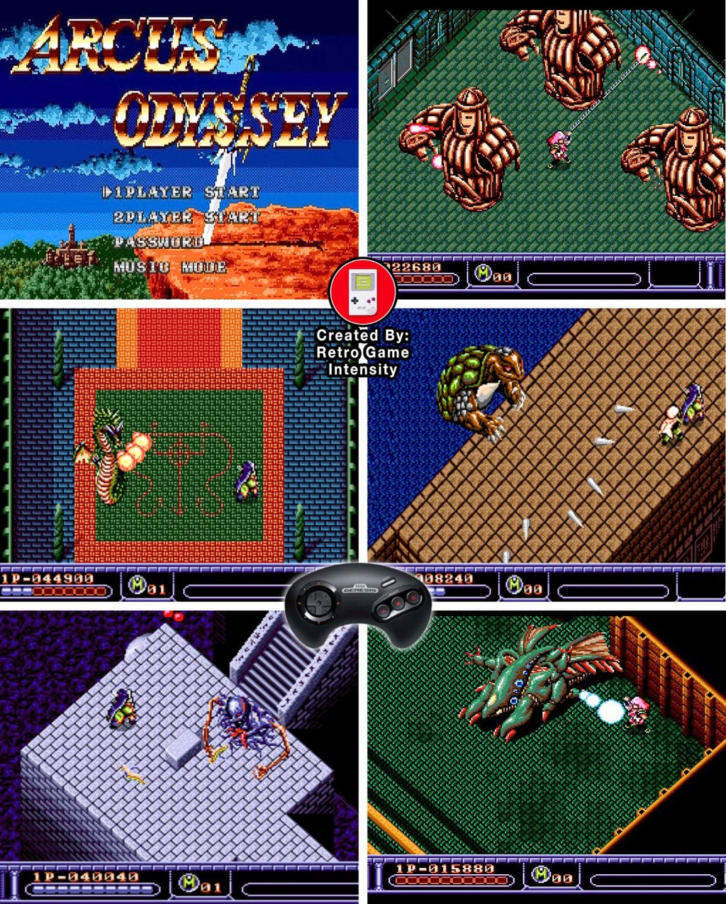 Arcus Odyssey Sega Genesis Mega Drive Video Game Cartridge 1991