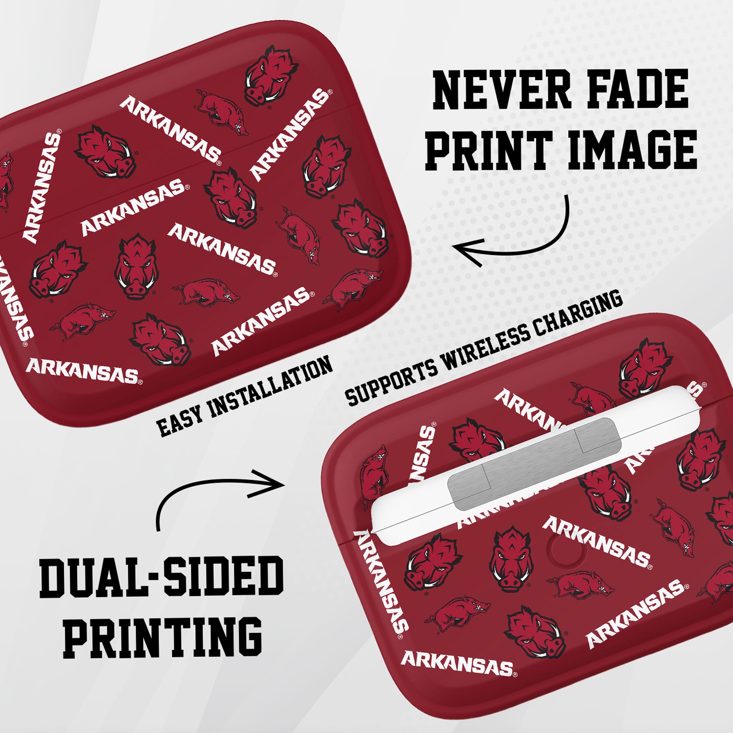 Arkansas Razorbacks HDX AirPods Pro 1 & 2 Case Cover