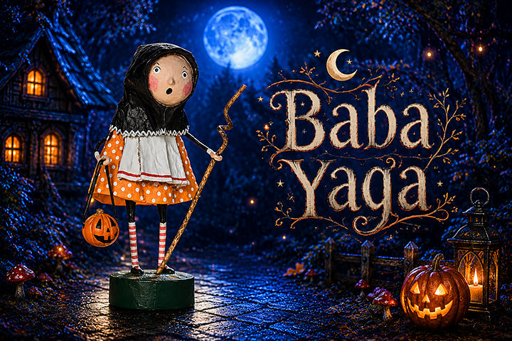 Baba Yaga Halloween Figurine by Lori Mitchell — 5.5-Inch Poly Resin Folk Art Collectible