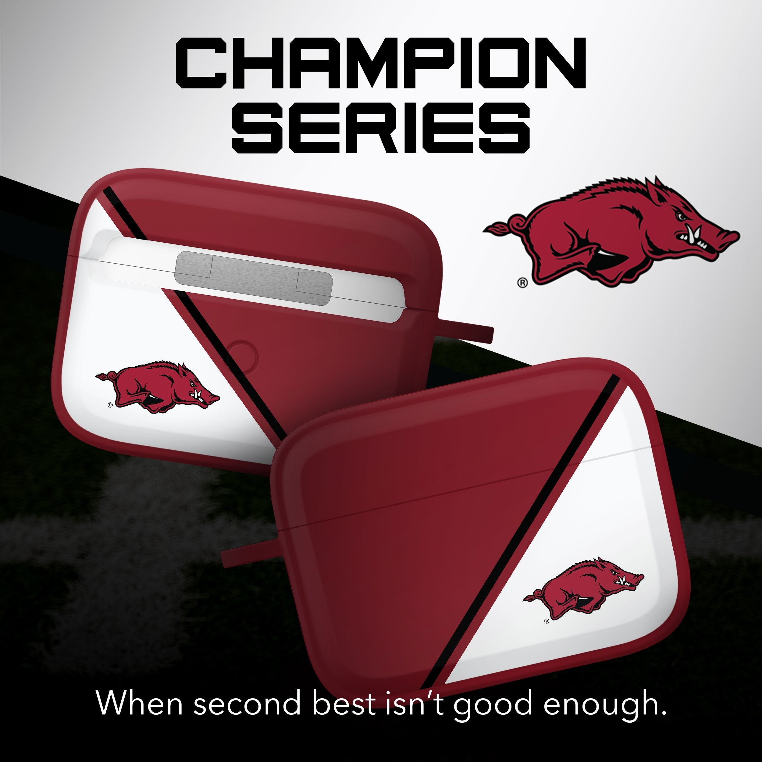 Arkansas Razorbacks HDX Champion Series Apple AirPods Pro 1 & 2 Case Cover