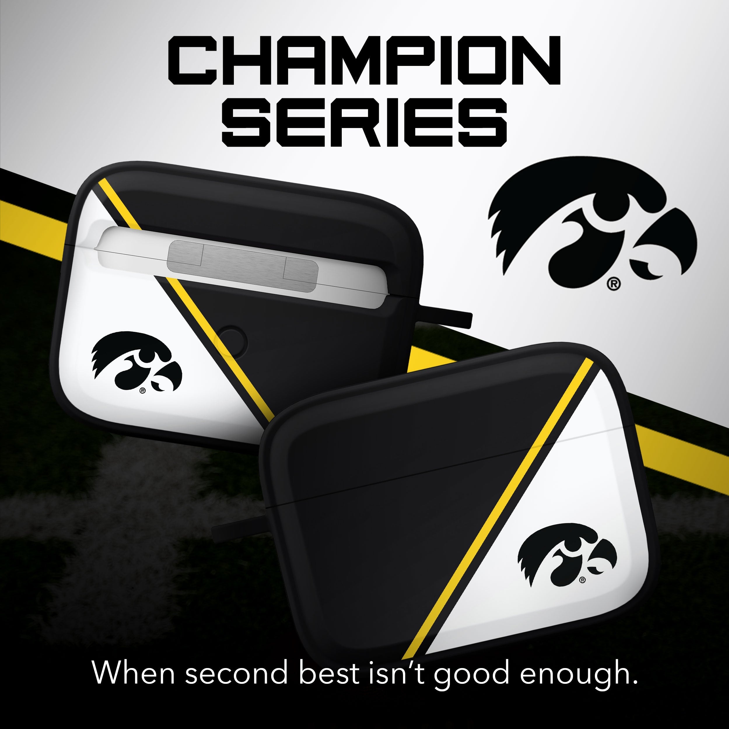 Iowa Hawkeyes HDX Champion Series Apple AirPods Pro 1 & 2 Case Cover