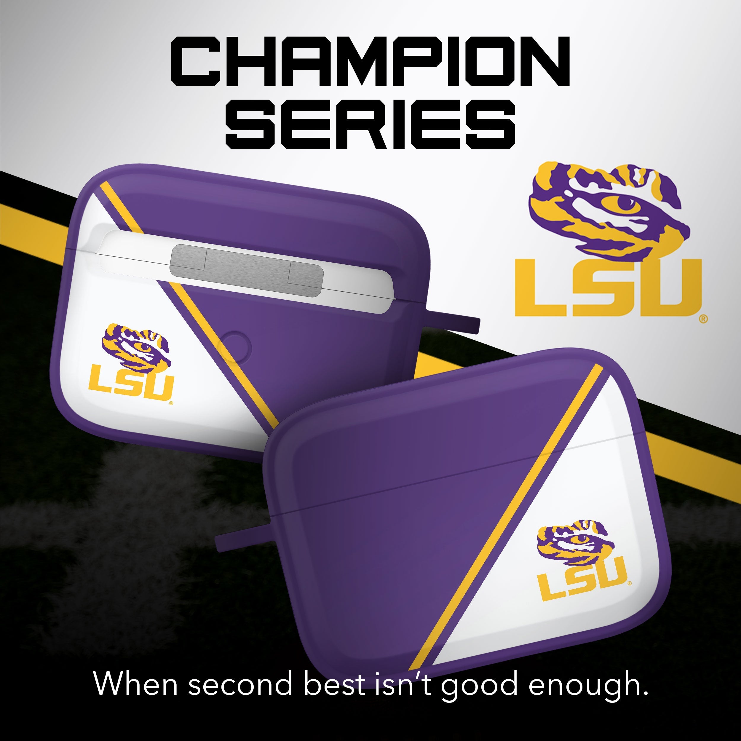 LSU Tigers HDX Champion Series Apple AirPods Pro 1 & 2 Case Cover