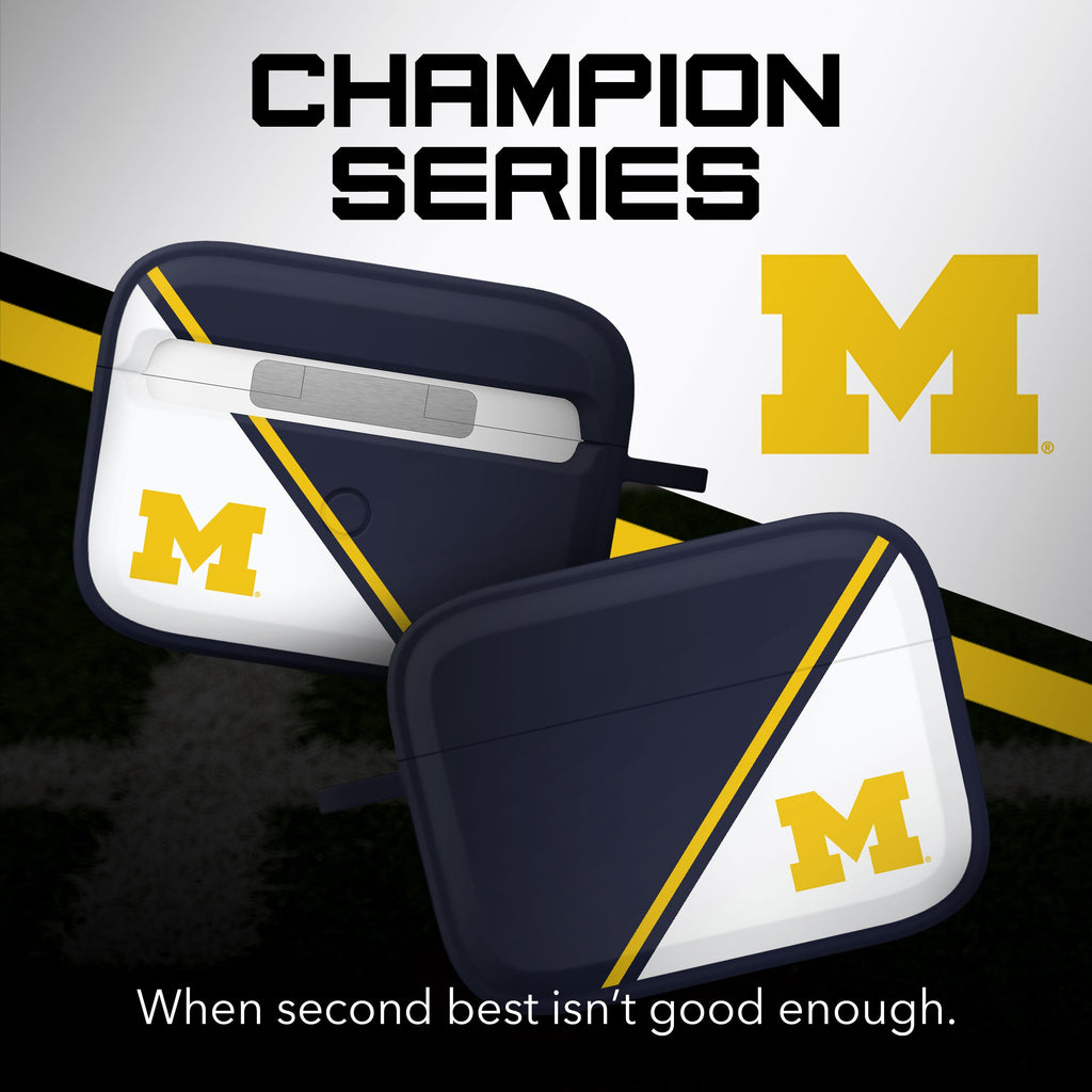 Michigan Wolverines HDX Champion Series Apple AirPods Pro 1 & 2 Case Cover
