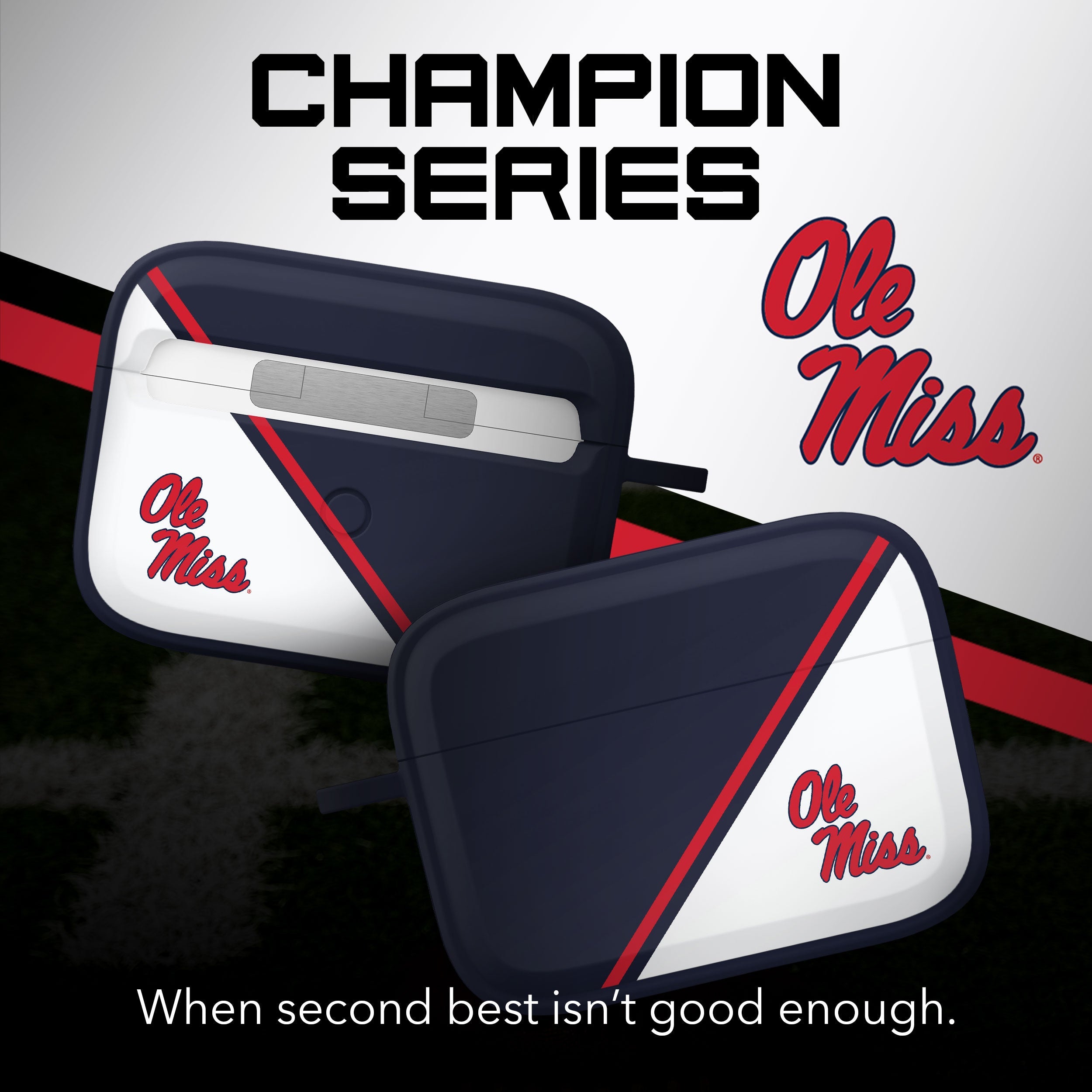 Mississippi Ole Miss Rebels HDX Champion Series Apple AirPods Pro 1 & 2 Case Cover