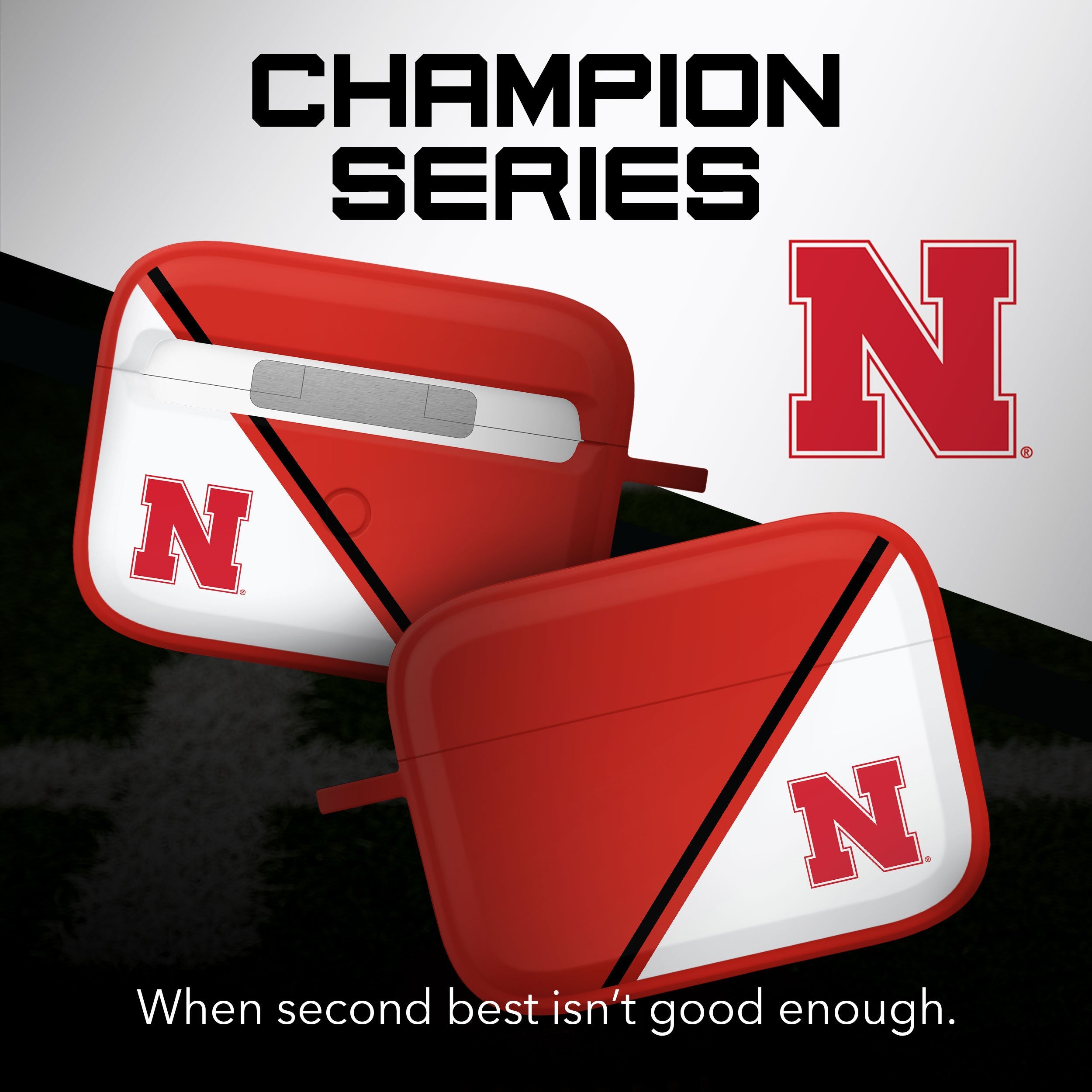 Nebraska Huskers HDX Champion Series Apple AirPods Pro 1 & 2 Case Cover