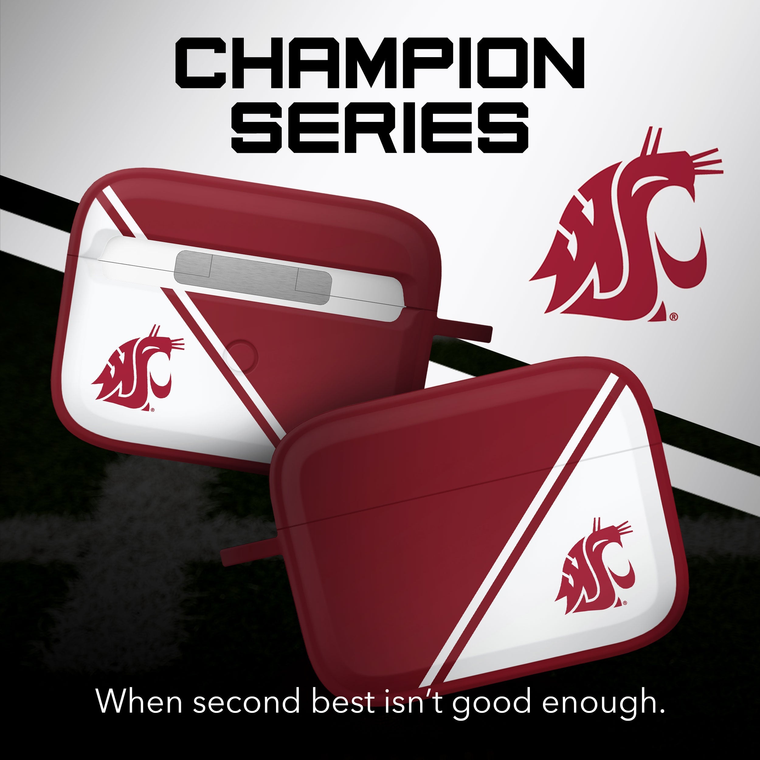 Washington State Cougars HDX Champion Series Apple AirPods Pro 1 & 2 Case Cover