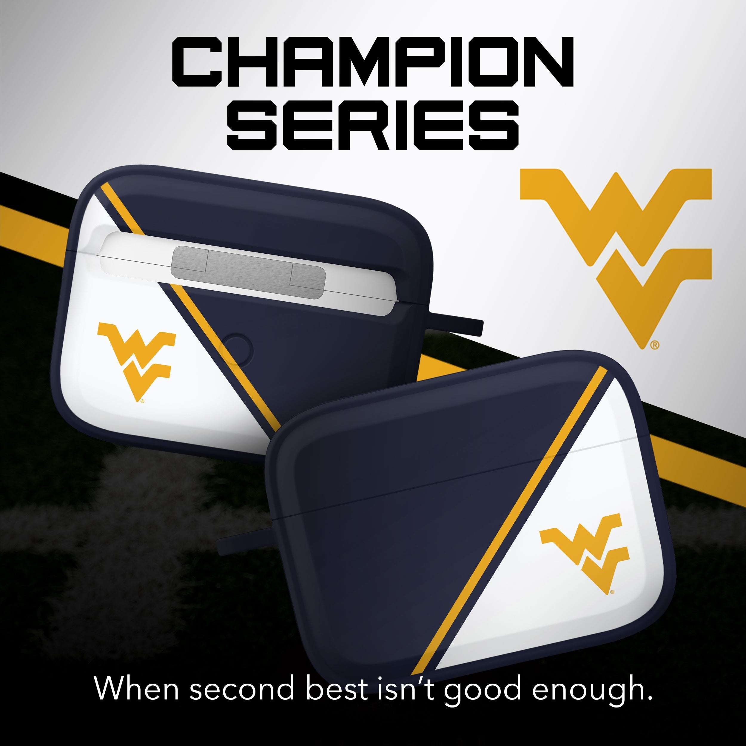 West Virginia Mountaineers HDX Champion Series Apple AirPods Pro 1 & 2 Case Cover