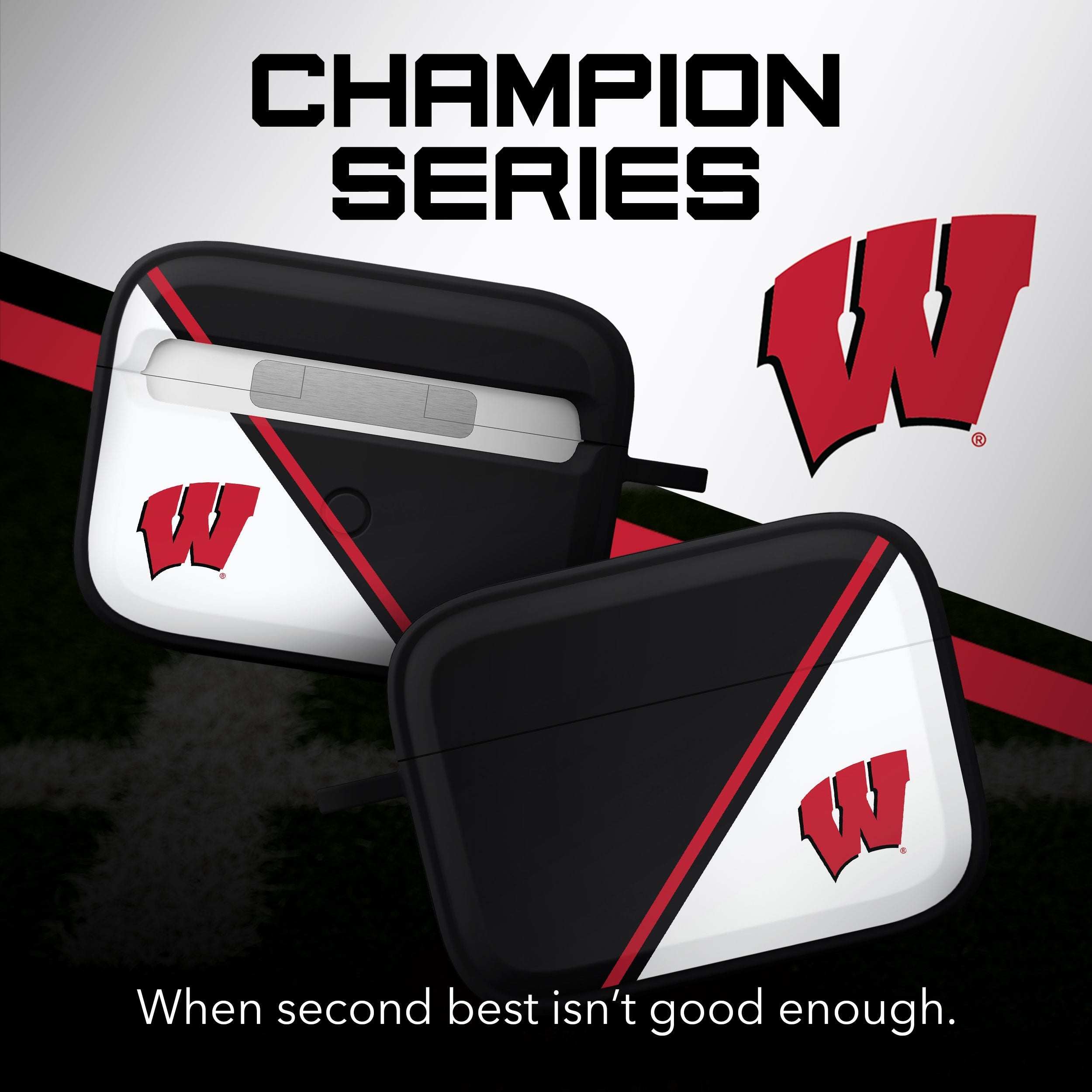 Wisconsin Badgers HDX Champion Series Apple AirPods Pro 1 & 2 Case Cover