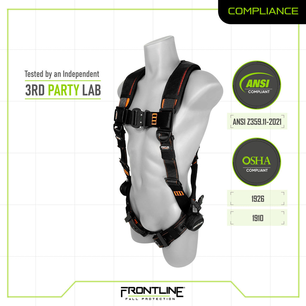 Frontline 110VTB Combat Lite Vest Style Harness with Aluminum Hardware and Suspension Trauma Straps 3X/4X