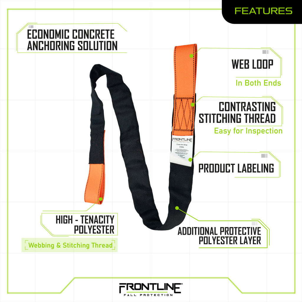 Frontline COSL Concrete Embed Anchor Strap with Looped Ends 4'