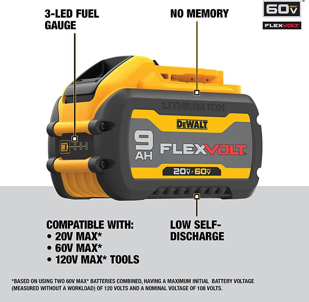 DEWALT DCB609-2 FLEXVOLT® 20V/60V MAX* 9.0Ah Battery (2 PK)