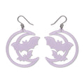Moon & Bats Drop Earrings - Purple by Erstwilder