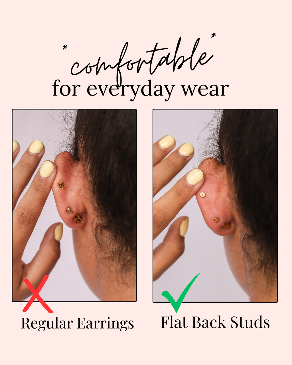 Cross Flat Back Stud