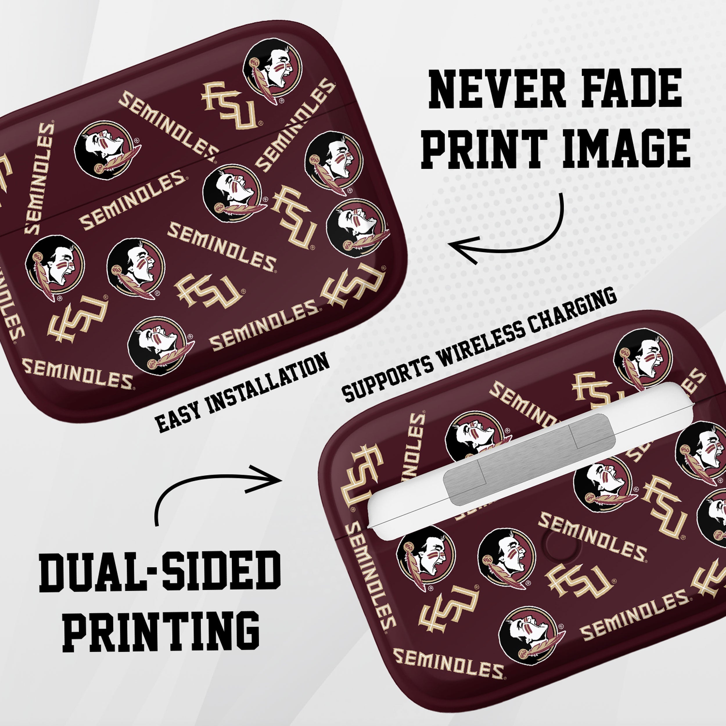 Florida State Seminoles HDX Apple Airpods Pro 1 & 2 Case Cover