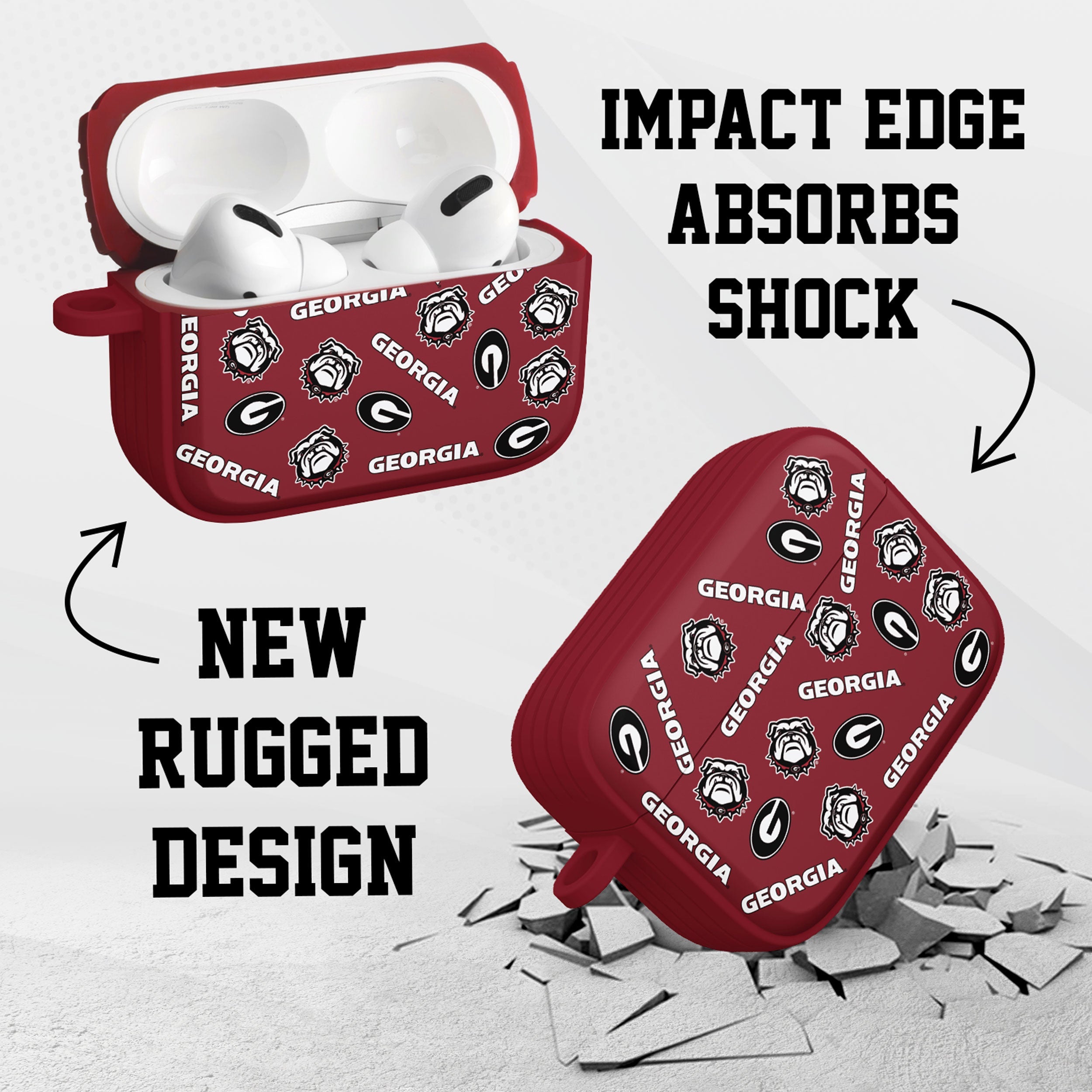 Georgia Bulldogs HDX AirPods Pro 1 & 2 Case Cover