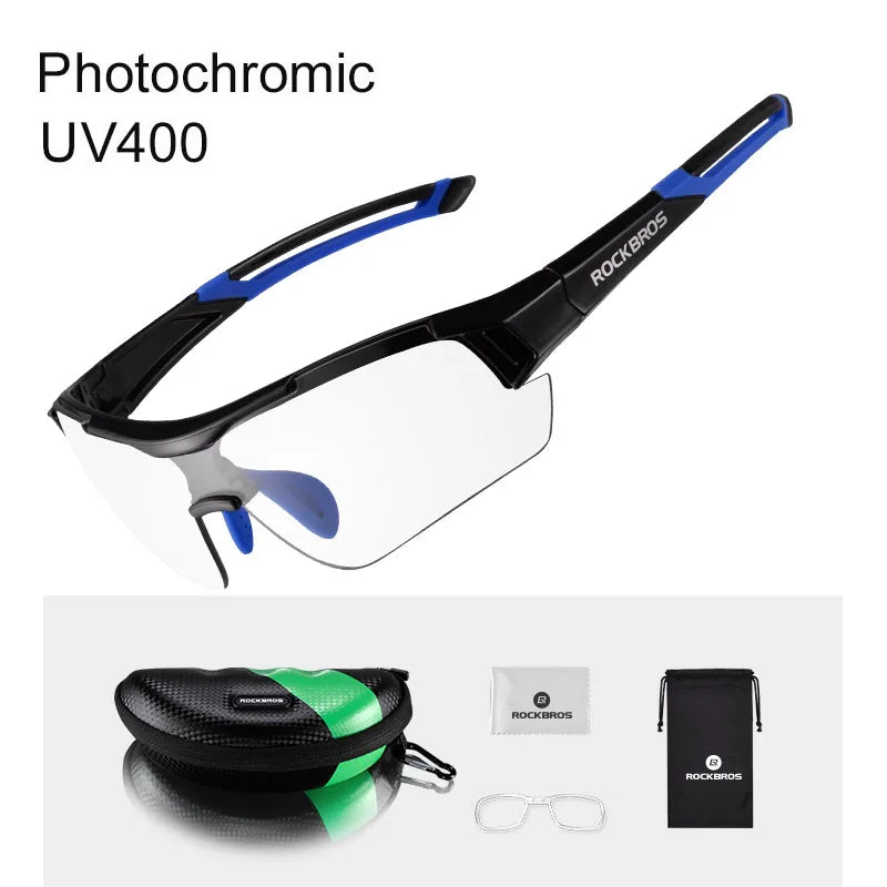 ROCKBROS Photochromic Cycling Glasses Bicycle UV400 Sports Eyewear Ultralight Riding MTB Sunglasses Men Fishing Bike Equipment