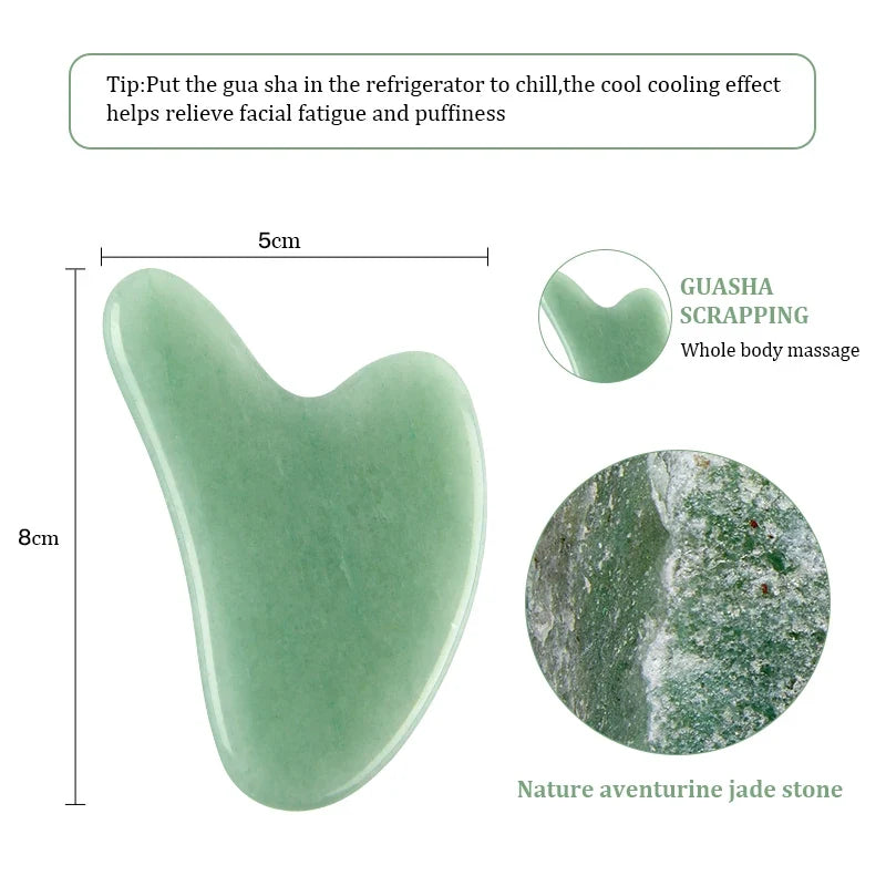 Natural Rose Jade Gua Sha Gouache Scraper Massager for Face Body Facial Skin Lifting Wrinkle Remove Beauty SPA Care Tools