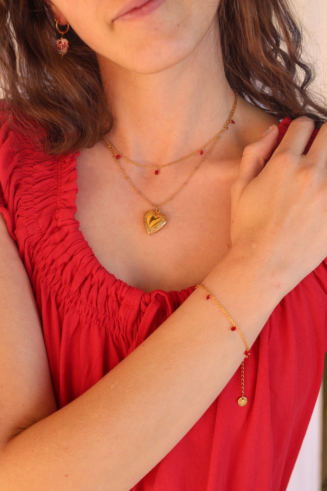 Madison Necklace in Red
