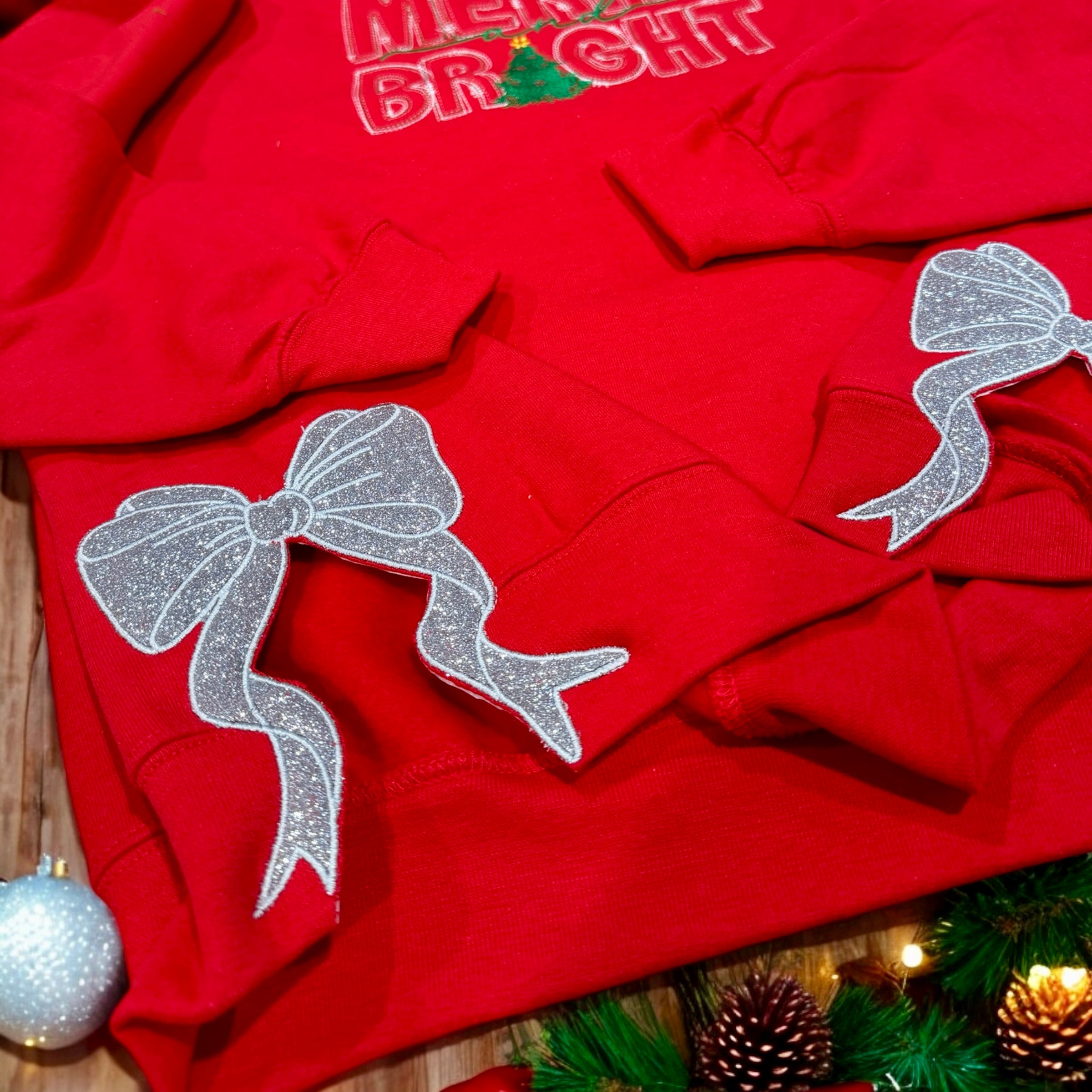 Merry and Bright Side Bow Sweatshirt