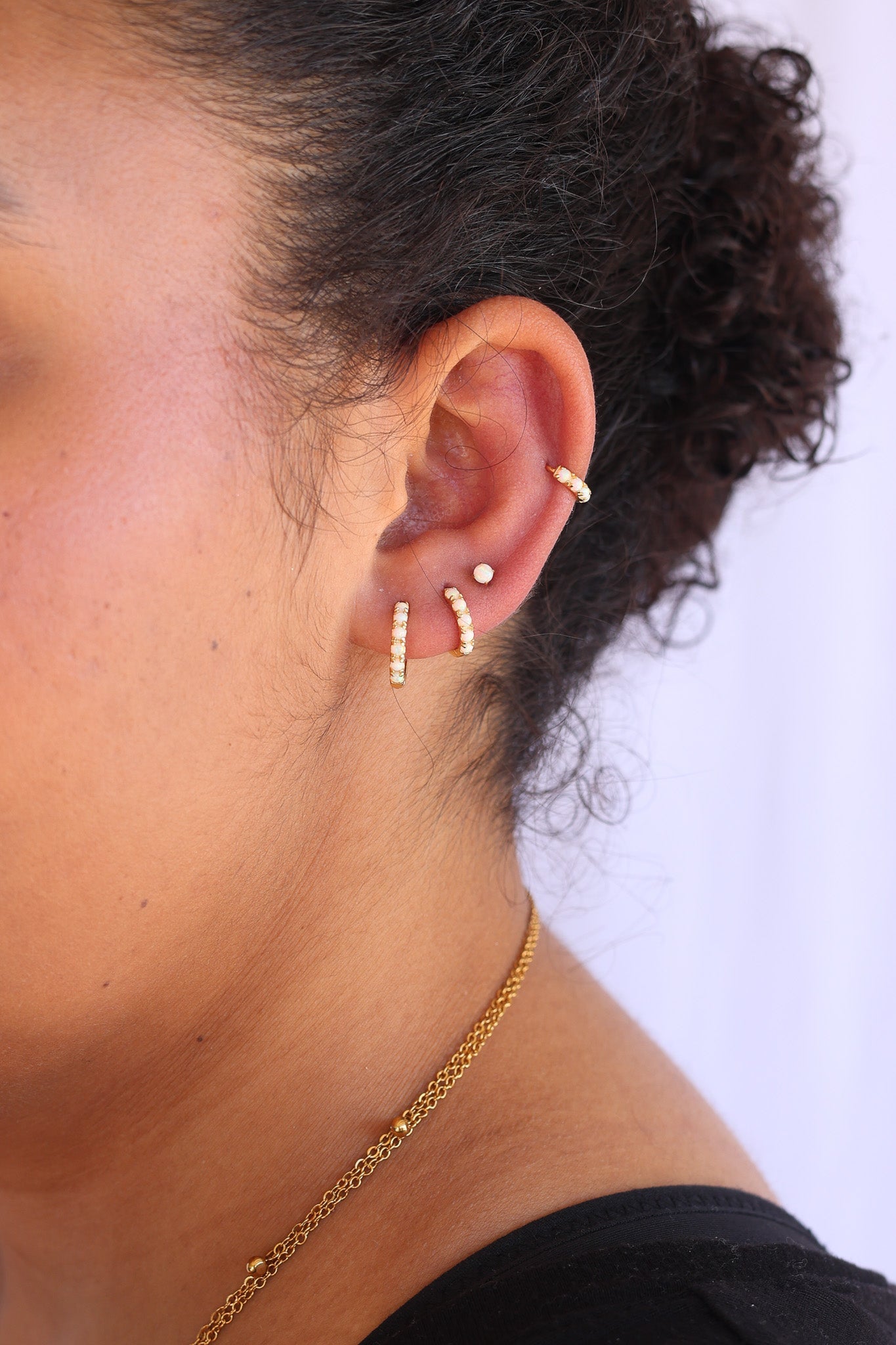 Micro Opal Hoop